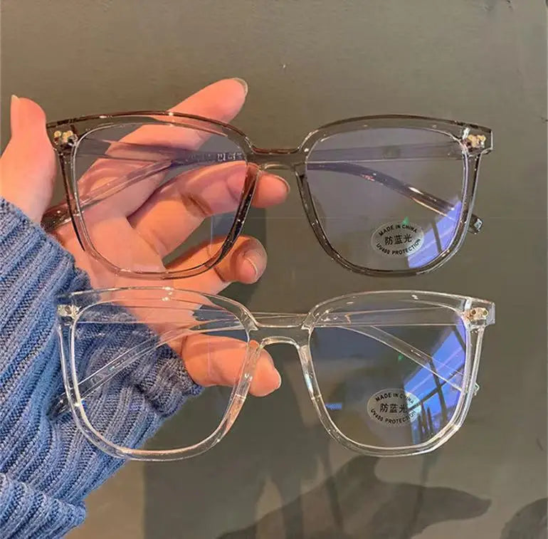 2024 Oversized Transparent Frame Myopia Glasses Women Men Anti-Blue Light Square Eyewear Optical Spectacle Eyeglasses 0 to -600