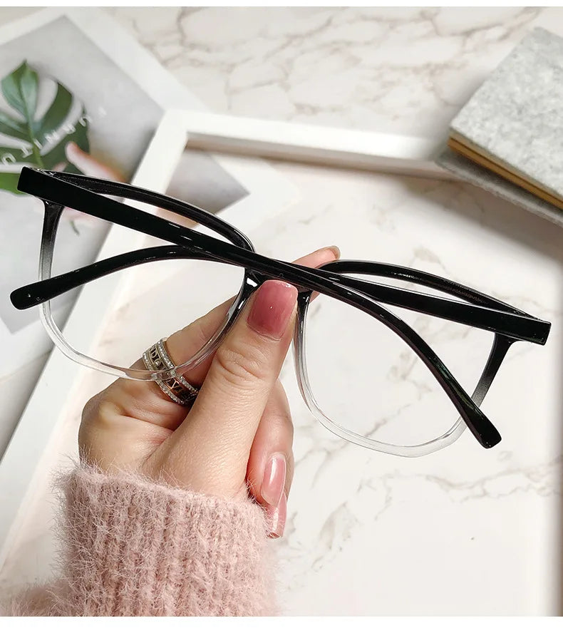 2024 Oversized Transparent Frame Myopia Glasses Women Men Anti-Blue Light Square Eyewear Optical Spectacle Eyeglasses 0 to -600