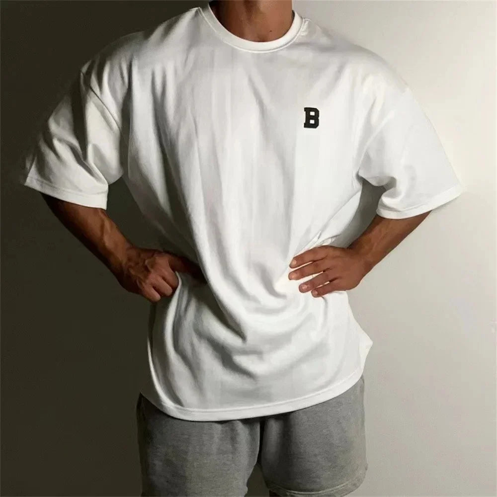 100% Cotton New Summer Mens T Shirt Solid T Shirt Mens Oversized Five Half Short Sleeve Casual Cotton Mens Streetwear Top Tees