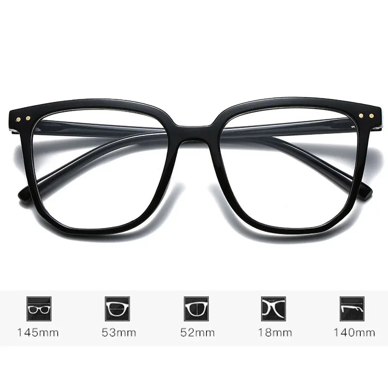 2024 Oversized Transparent Frame Myopia Glasses Women Men Anti-Blue Light Square Eyewear Optical Spectacle Eyeglasses 0 to -600