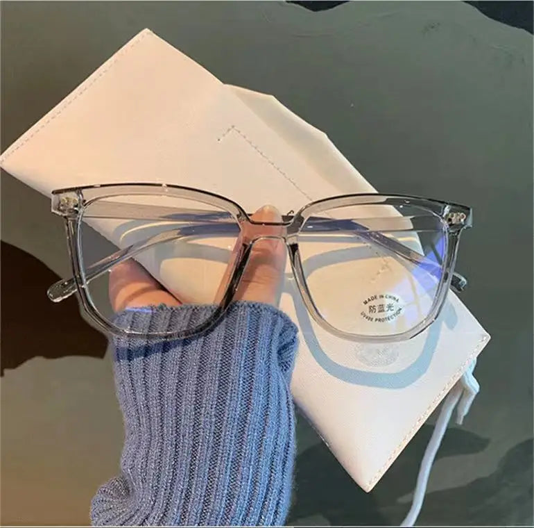 2024 Oversized Transparent Frame Myopia Glasses Women Men Anti-Blue Light Square Eyewear Optical Spectacle Eyeglasses 0 to -600